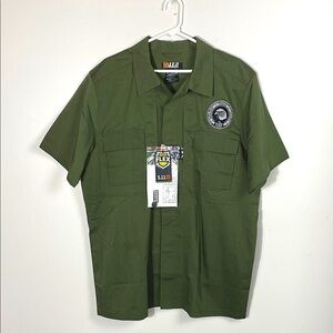 5.11 Tactical Men's Flex-tac TDU Green Ripstop Short Sleeve Shirt size XL